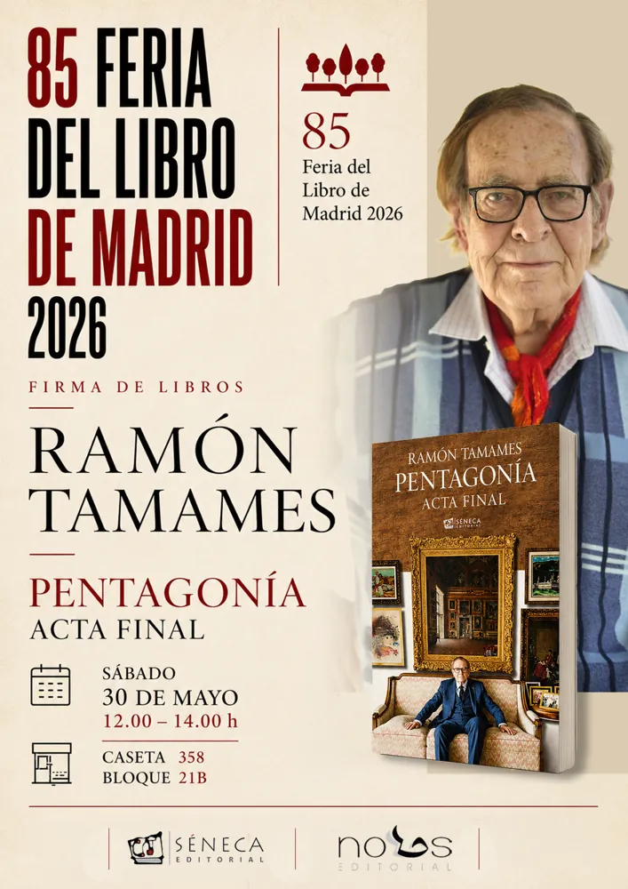 Cartel de firma de Ramón Tamames